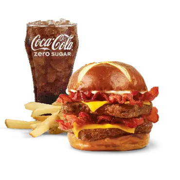 Pretzel Baconator - in wendy's burger menu