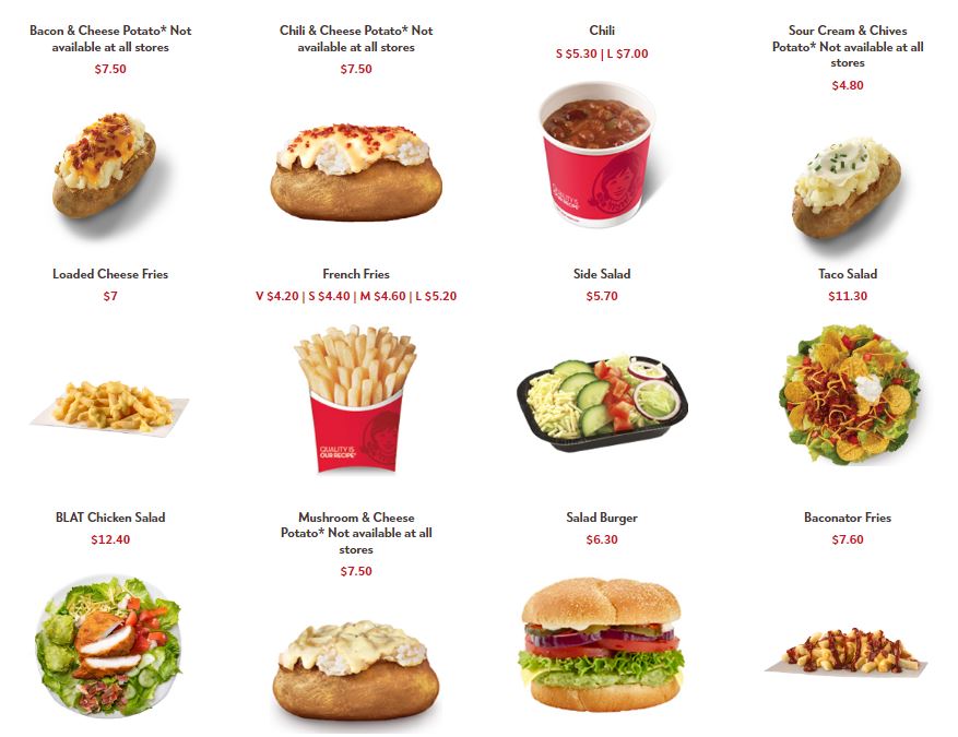 Salads & Sides in Wendy's nz Menu