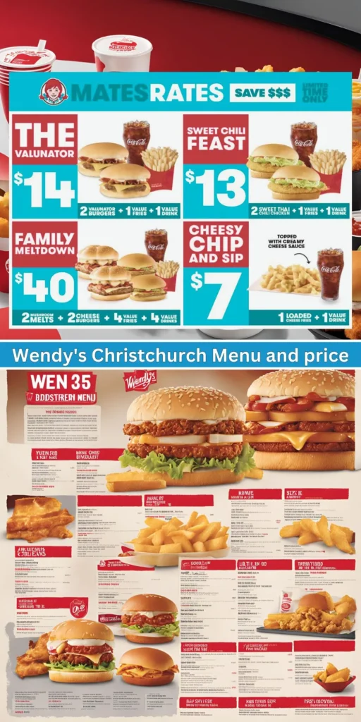 Wendy's Christchurch Menu and price