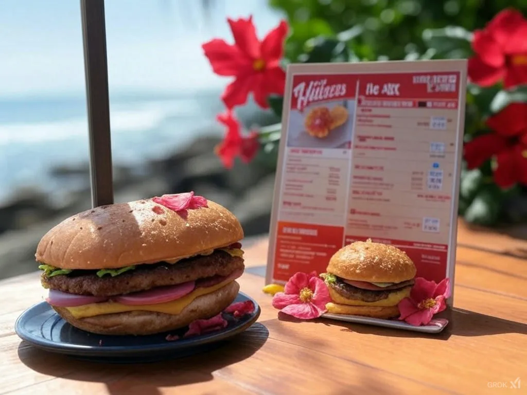 burger in Wendy's Hibiscus Coast menu